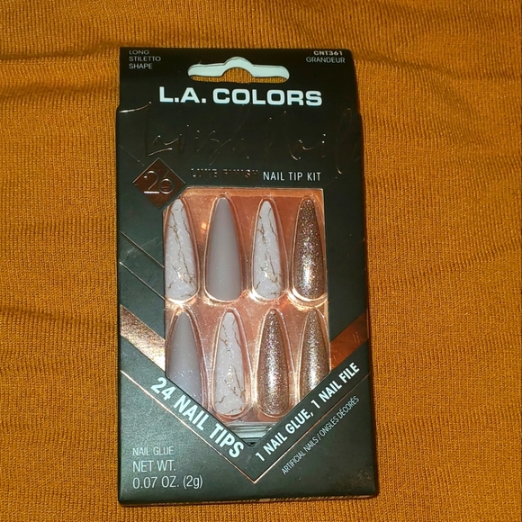 🦁 #new .. L.a Color Lavish Nails Long Stilletto Shap… - Picture 2 of 3